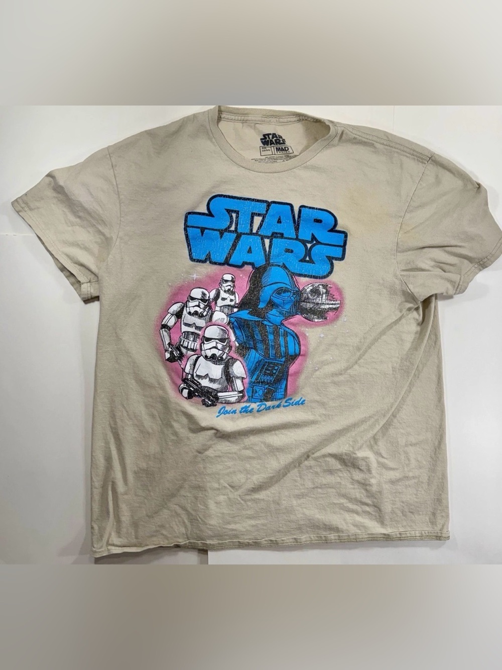Star Wars Mad Engine T-Shirt Join the Dark Side Tan/Sand Size  Large